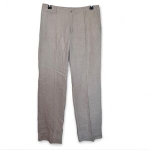Eddie Bauer Linen Pants | Size 12 Tall | Tan Straight Leg Lightweight